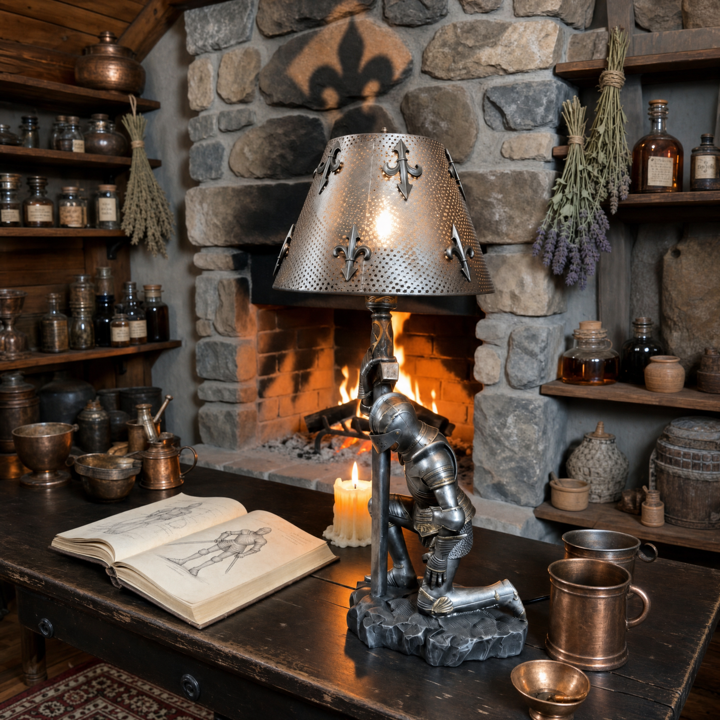 Medieval Knight Lamp